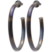 SHEILA FAJL Women's Arlene Large Hoops in burnished gunmetal - women's jewelry - view 4
