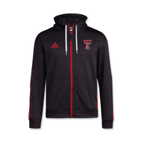 adidas Men's Texas Tech Fleece Full Zip Hood Jacket in black - men's shirt