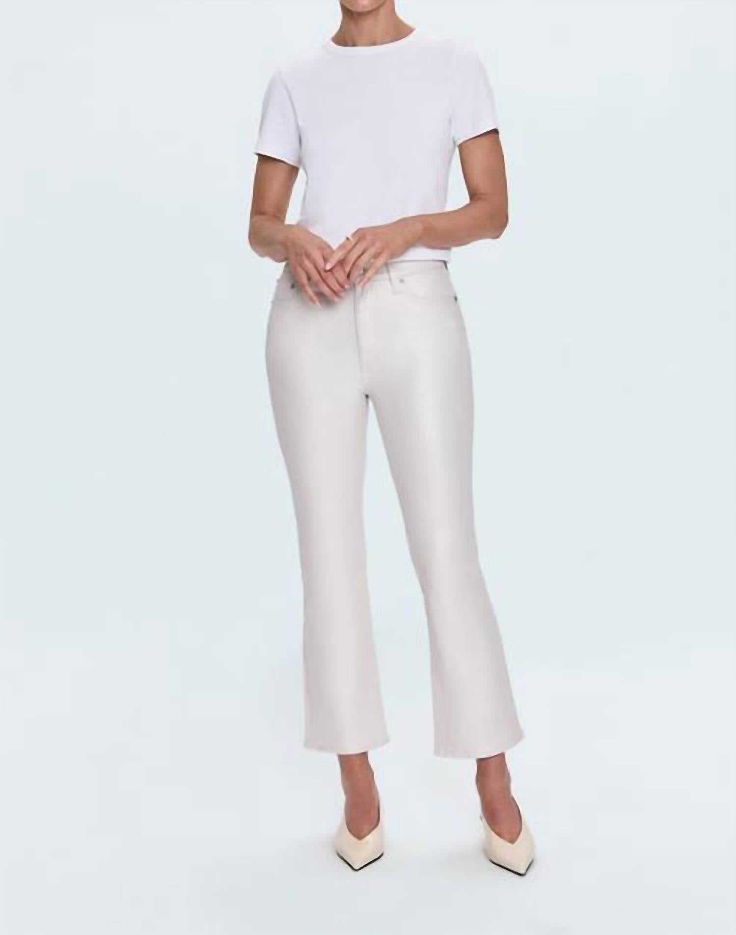 PISTOLA Lennon High Rise Crop Boot Jeans in ivory luster - women's jeans - view 4