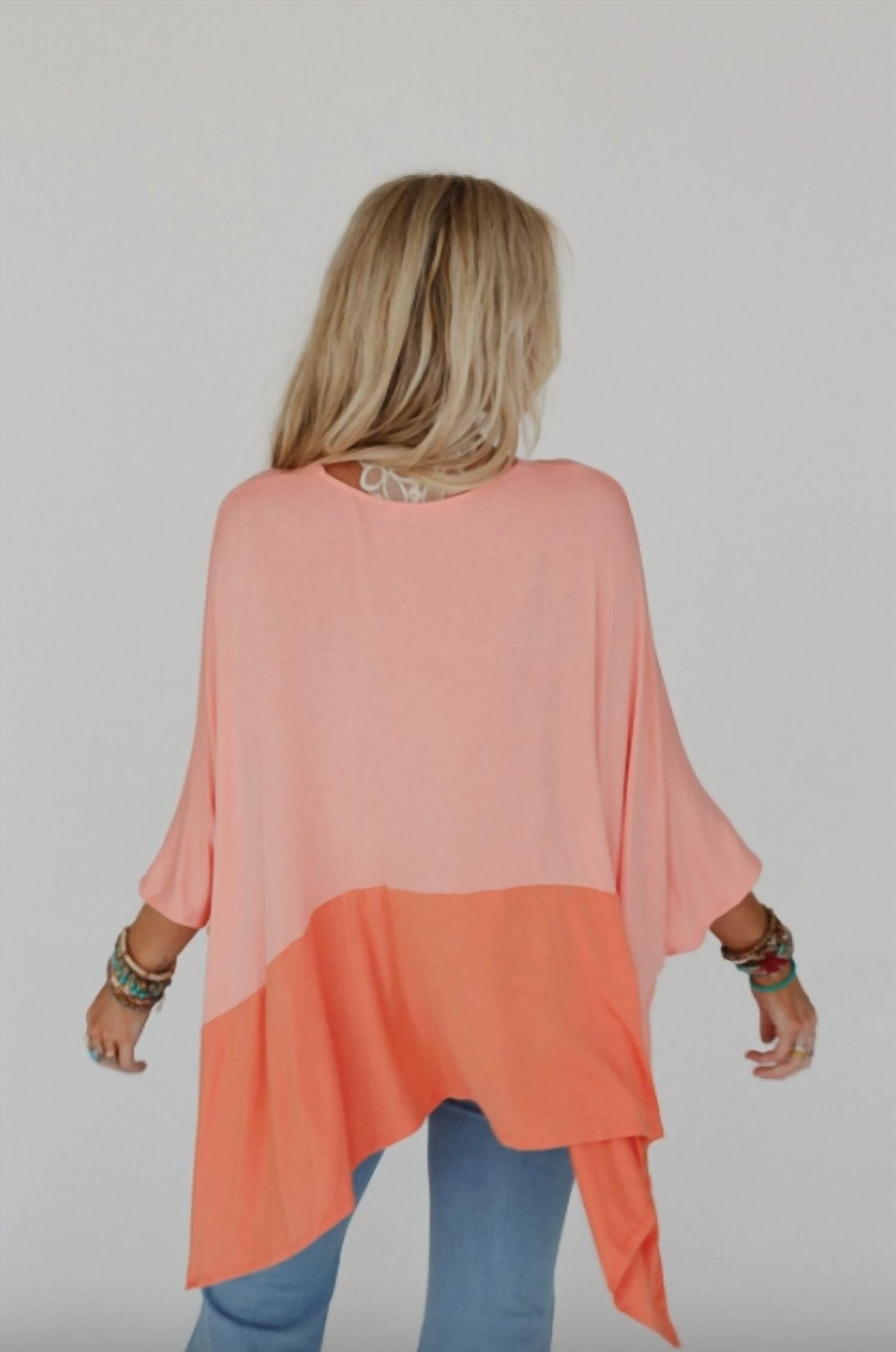 Three Bird Nest - Coffee Sunsets V-neck Top