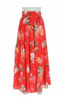 Skies Are Blue - Women's Floral Tier Maxi Skirt