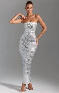 Oh Polly - Amaya Embellished Bandeau Maxi Dress
