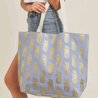 3Am By H&D Accessories - Women's Foil Pineapple Beach Tote Bag