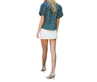 Thml - Puff Sleeve Floral Detailed V Neck Top