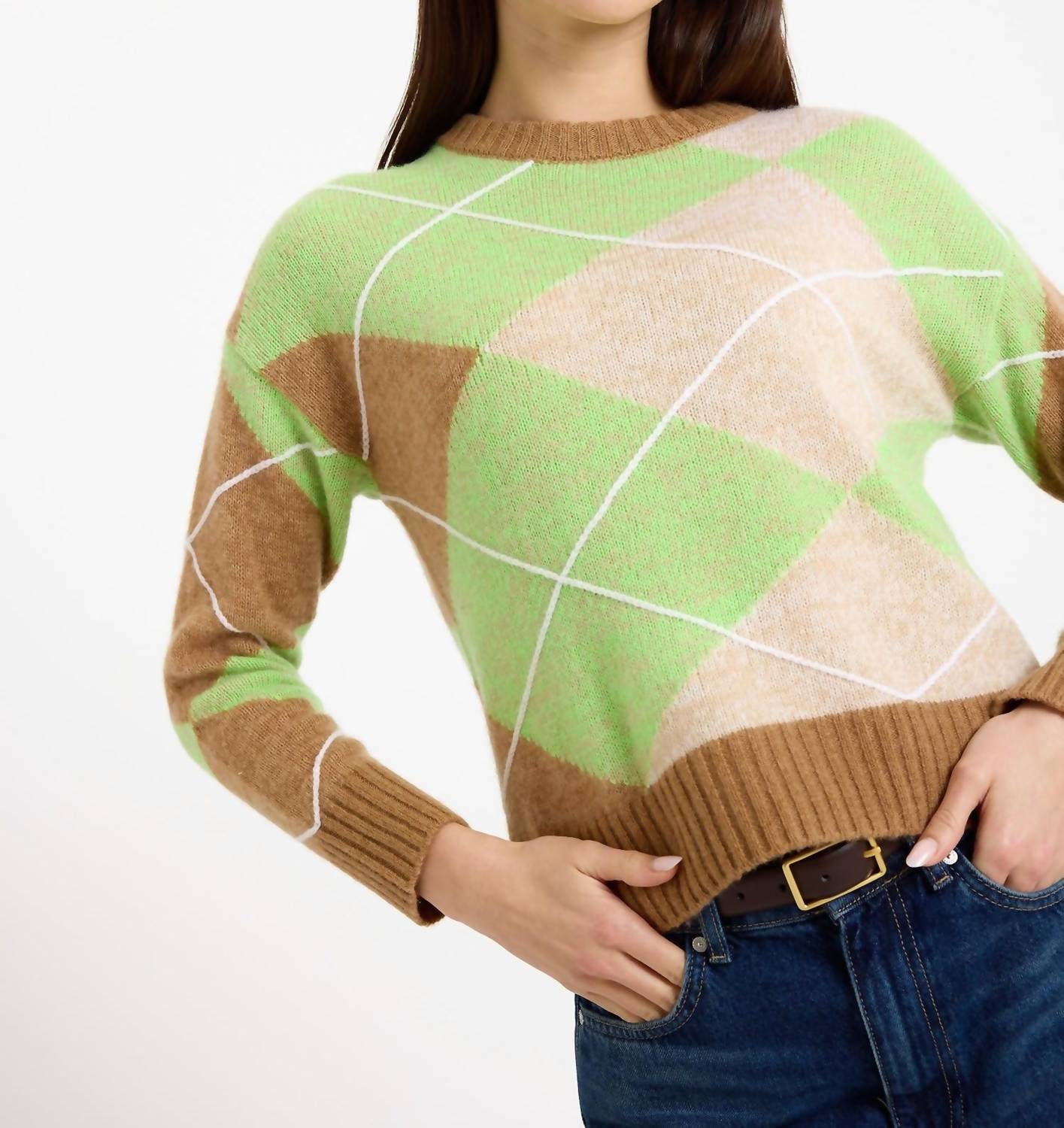 Brodie Cashmere - Argyle Crewneck Sweater