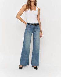 Oliver Logan - Crawford Mid Rise Fitted Wide Leg Sculpt Jeans