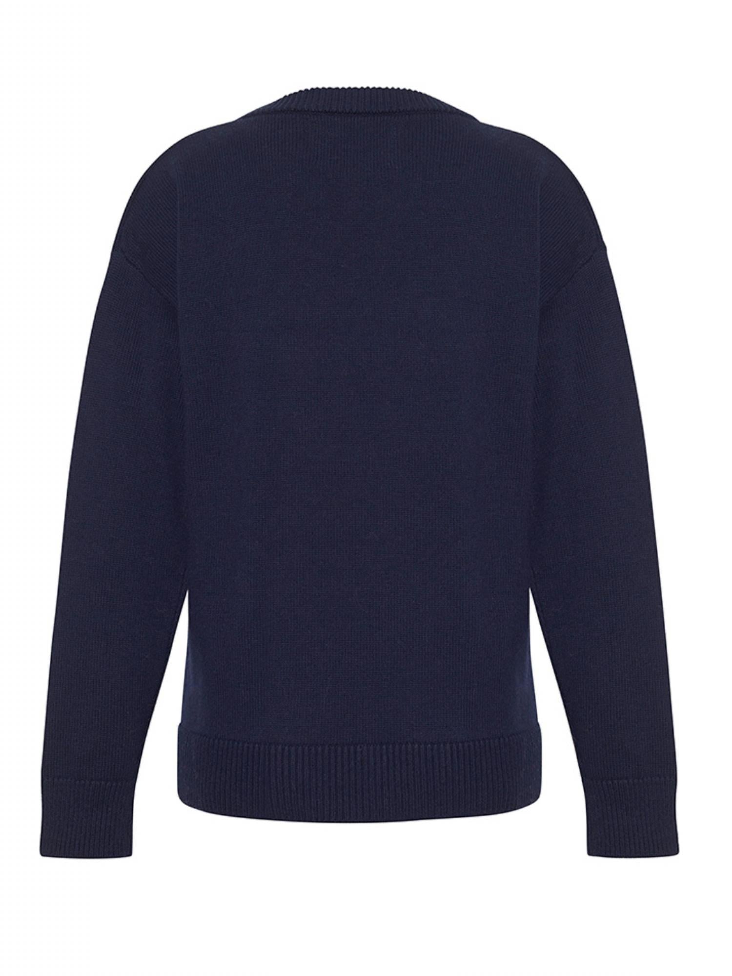 Lingua Franca Women's Just Living Is Not Enough Crewneck Sweater in navy - women's sweater - detail view