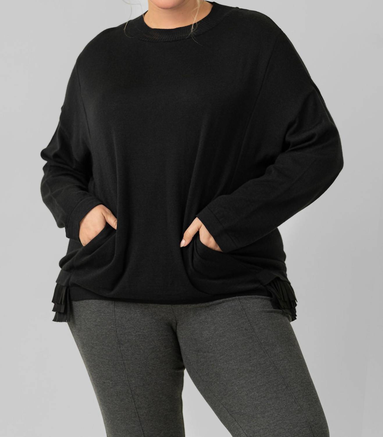 Tricot Chic - FRINGE WOOL SWEATER