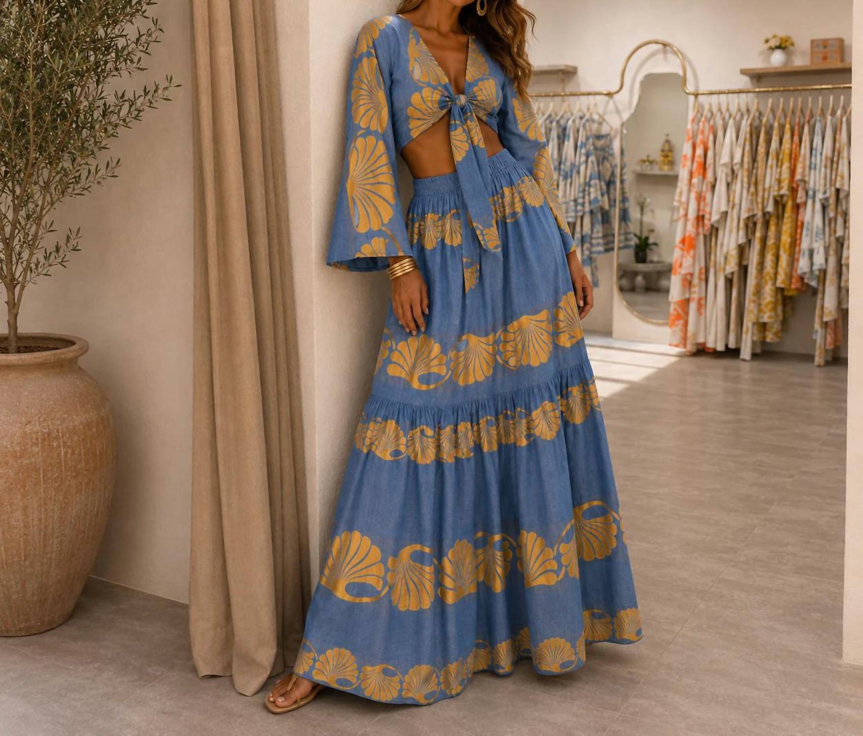 Mystery Resort - Seashell Dreams Maxi Skirt Set