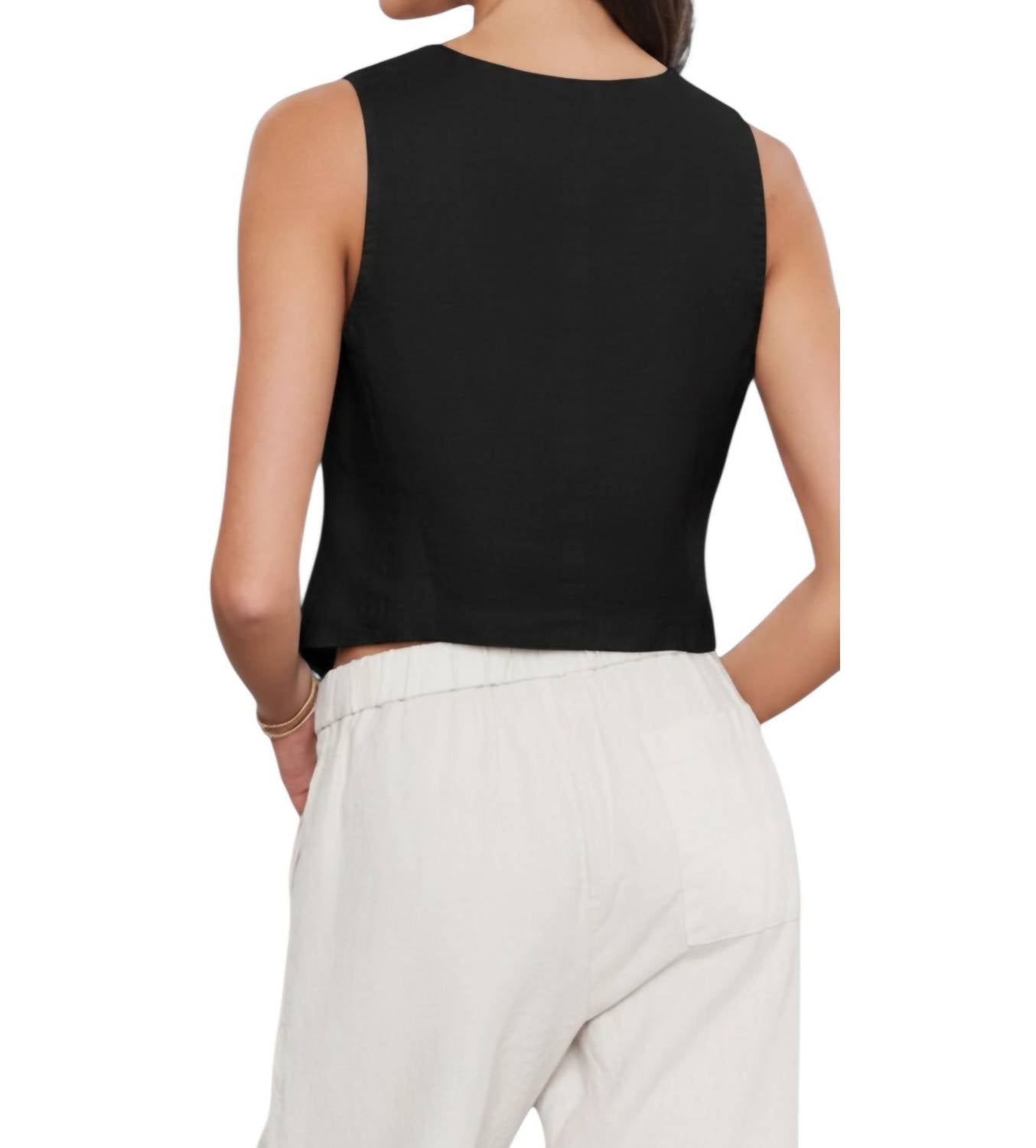 Velvet By Graham & Spencer - Mylie Linen V-neck Vest