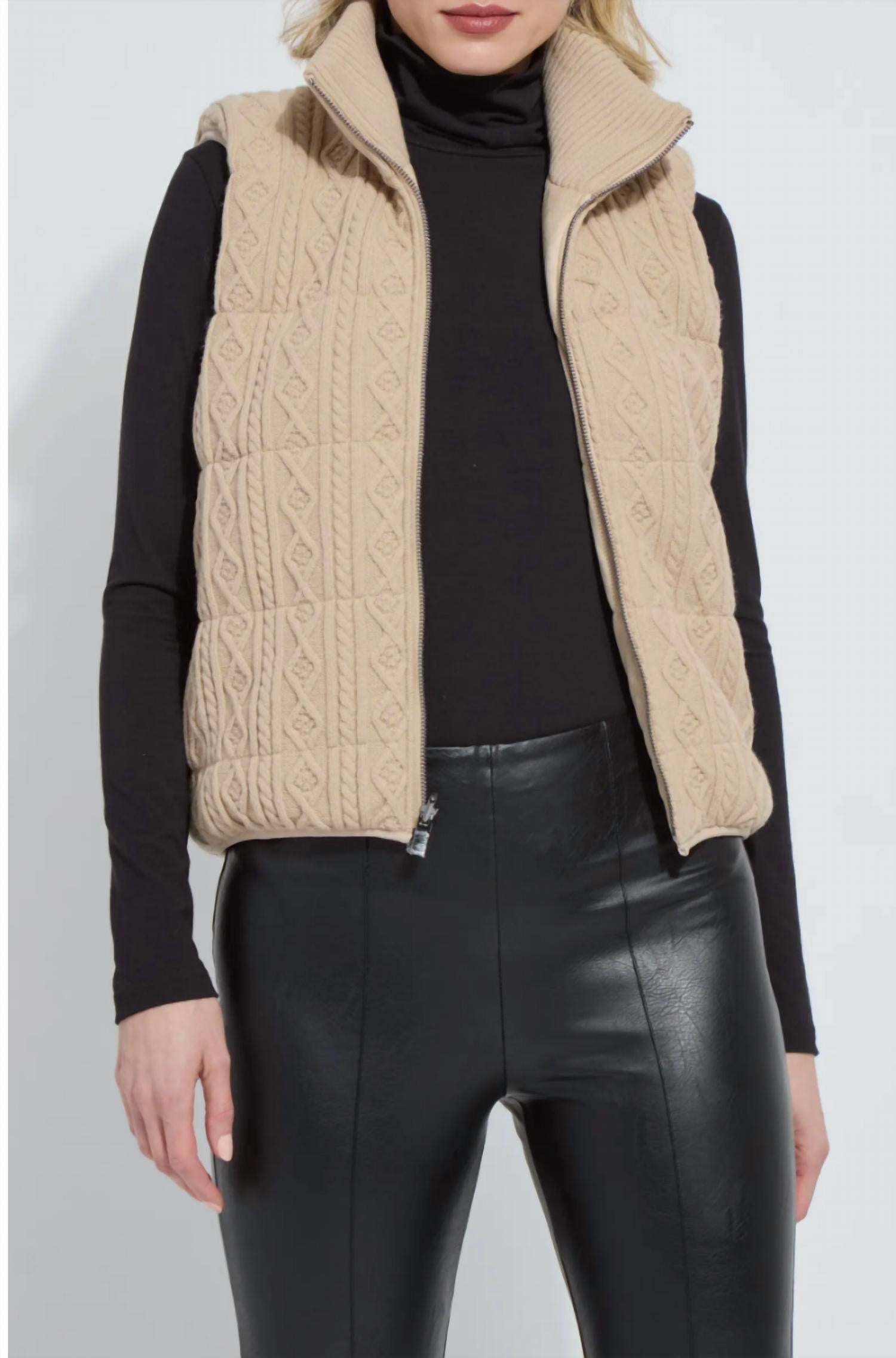 Lysse Petra Reversible Puffer Vest in blond wood - women's jacket