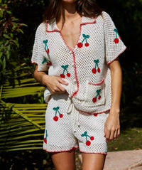 By Together - Cherry Knit Sweater Set