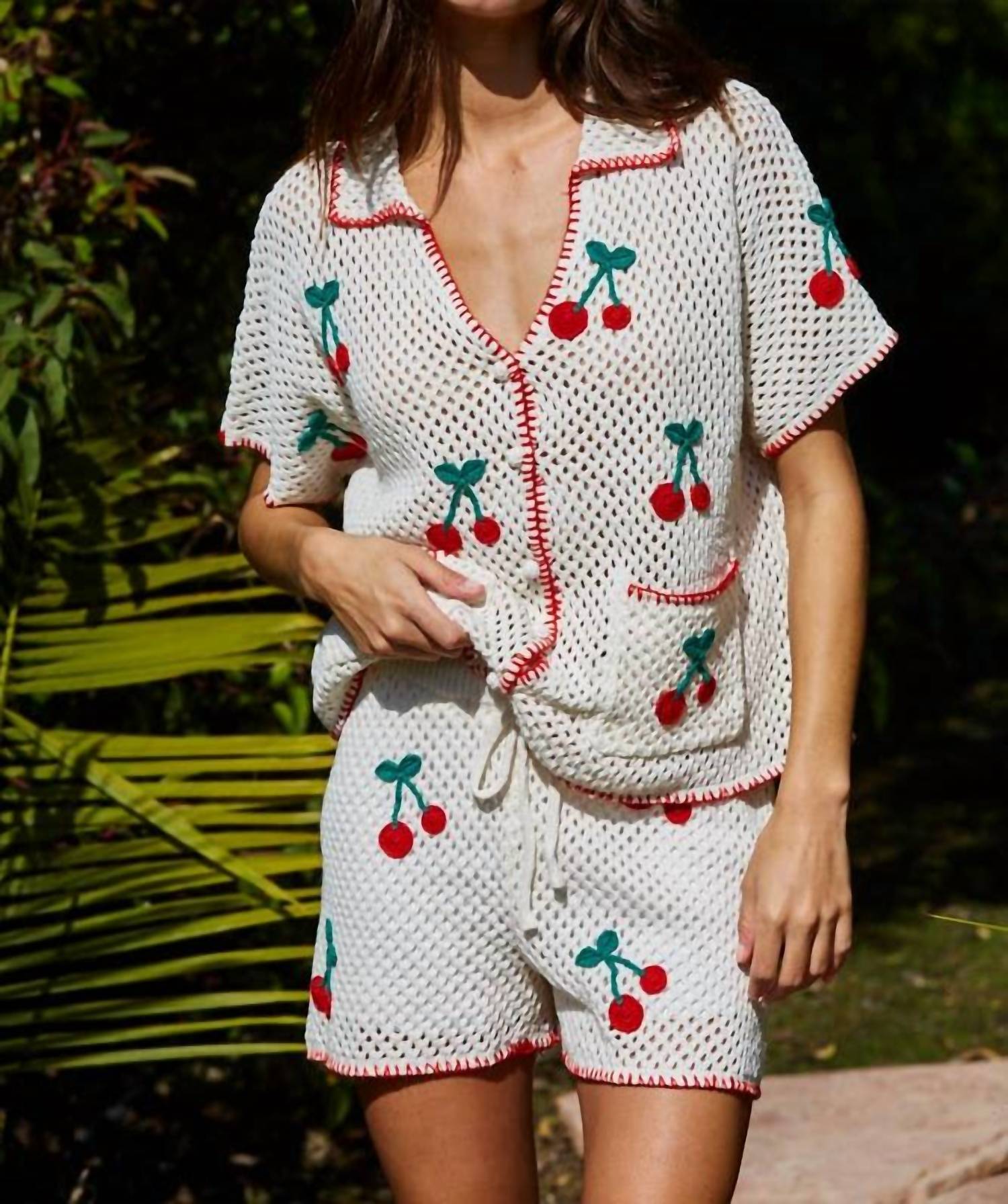 By Together - Cherry Knit Sweater Set