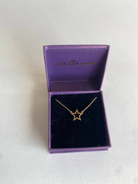 Jack and Jewelz Women's Open Star Pendant Necklace in gold - women's jewelry - detail view