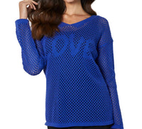 LOVE Crochet V-Neck Top