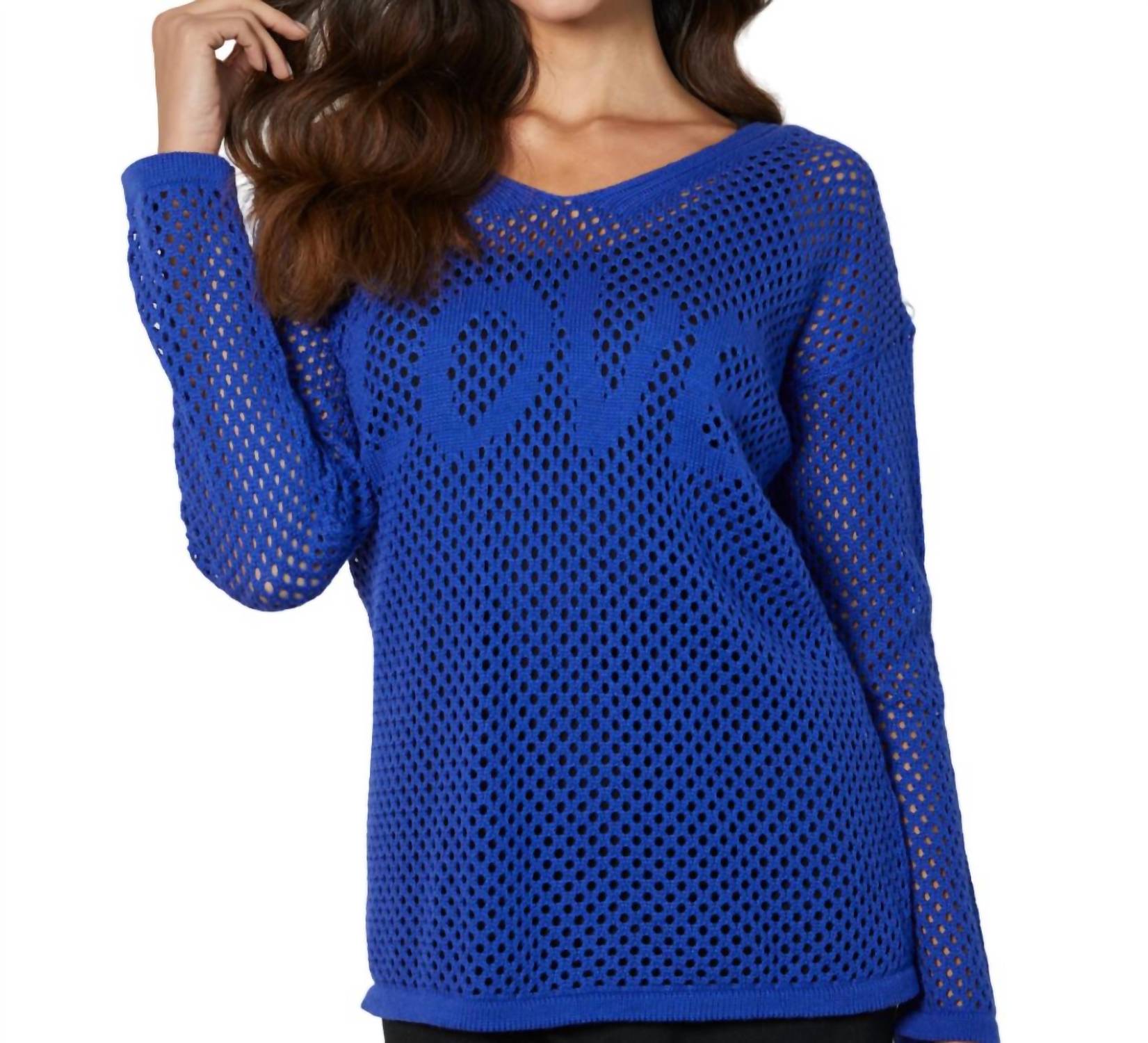 LOVE Crochet V-Neck Top