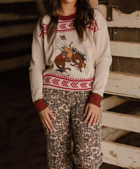 Sterling Kreek Dust And Spurs Knit Sweater in oatmeal - women's sweater - alternate view