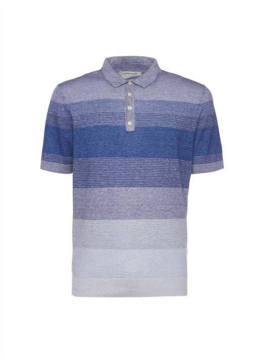 Lorenzoni - Blue Ombre Stripe Knit Polo