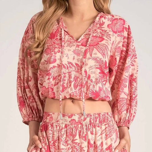 Elan - Leafy Floral Top