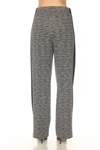 Joseph Ribkoff Glen Plaid Jacquard Wide Leg Pants in black white 1 - women's pants - alternate view