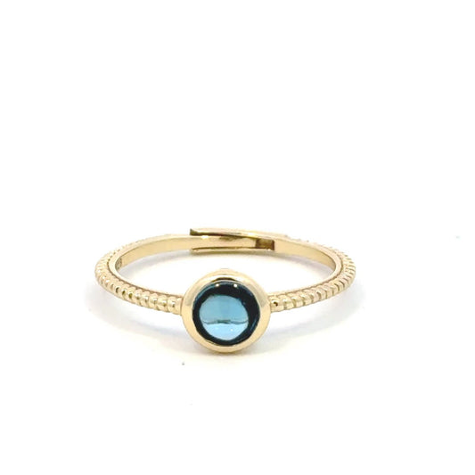 Aamiaa - Color Candy Collection Ring With 5mm Round Blue Topaz