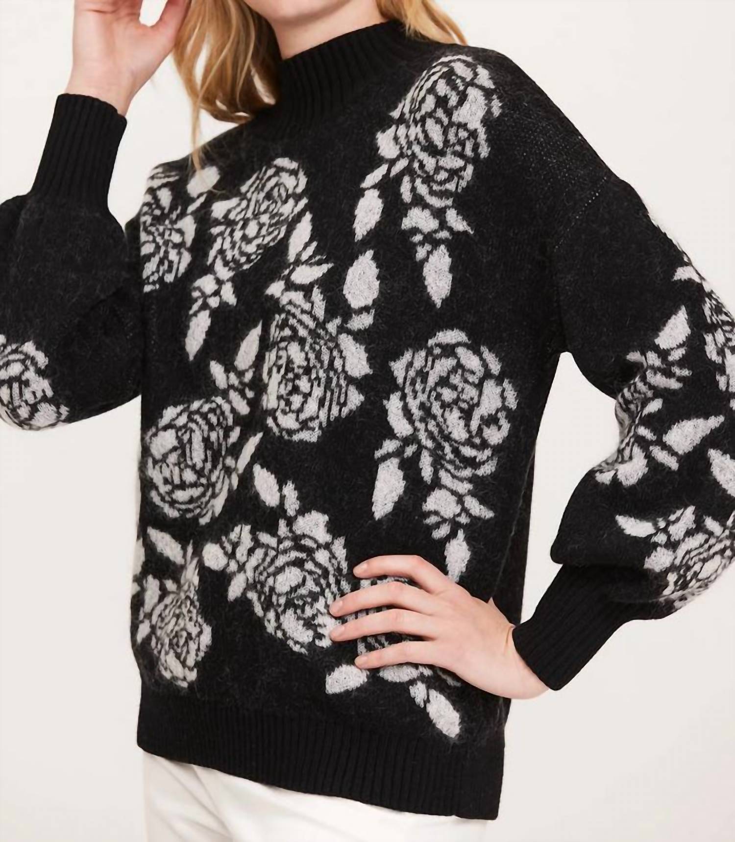 Tyler Boe - Etched Floral Wool & Mohair Blend Sweater