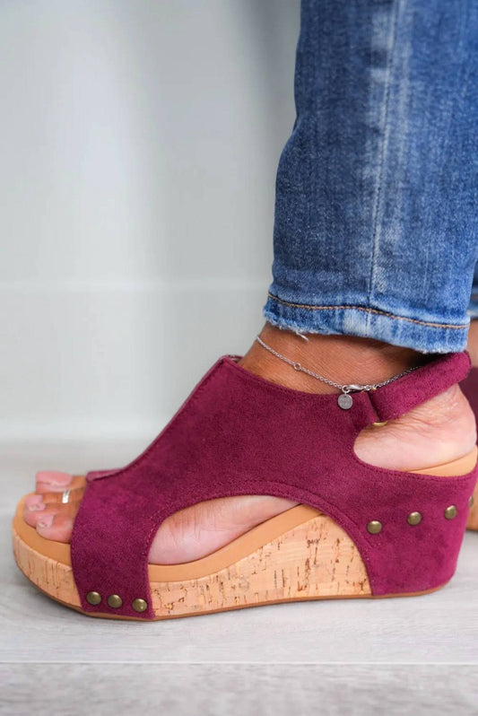 Corkys Footwear - Suede Carley Wedges (ca) (b-4)