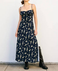 Dress Forum - Dancing Moon Front Tie Slit Maxi Dress