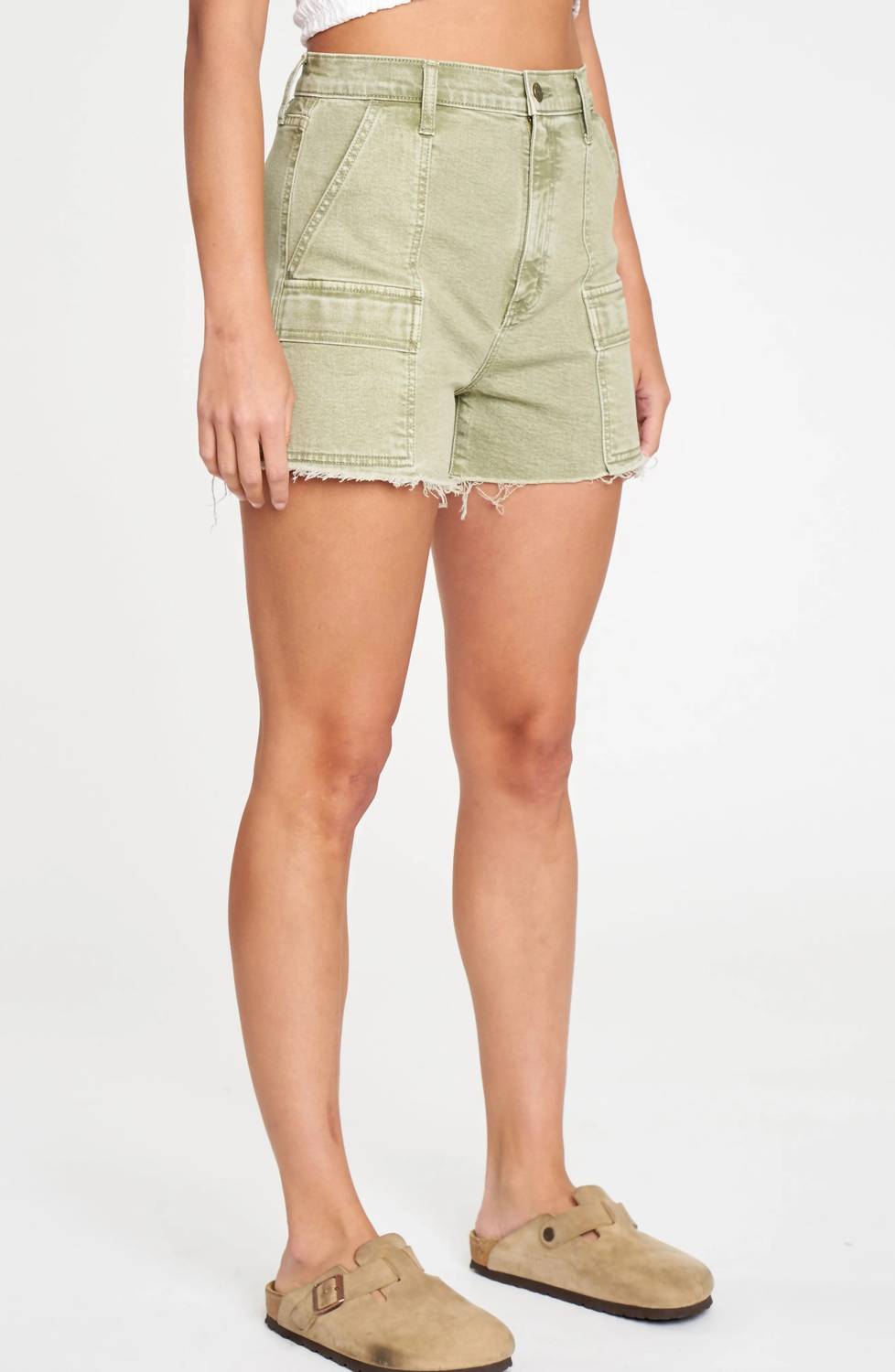 Daze - Knockout High Waist Cargo Denim Cutoff Shorts