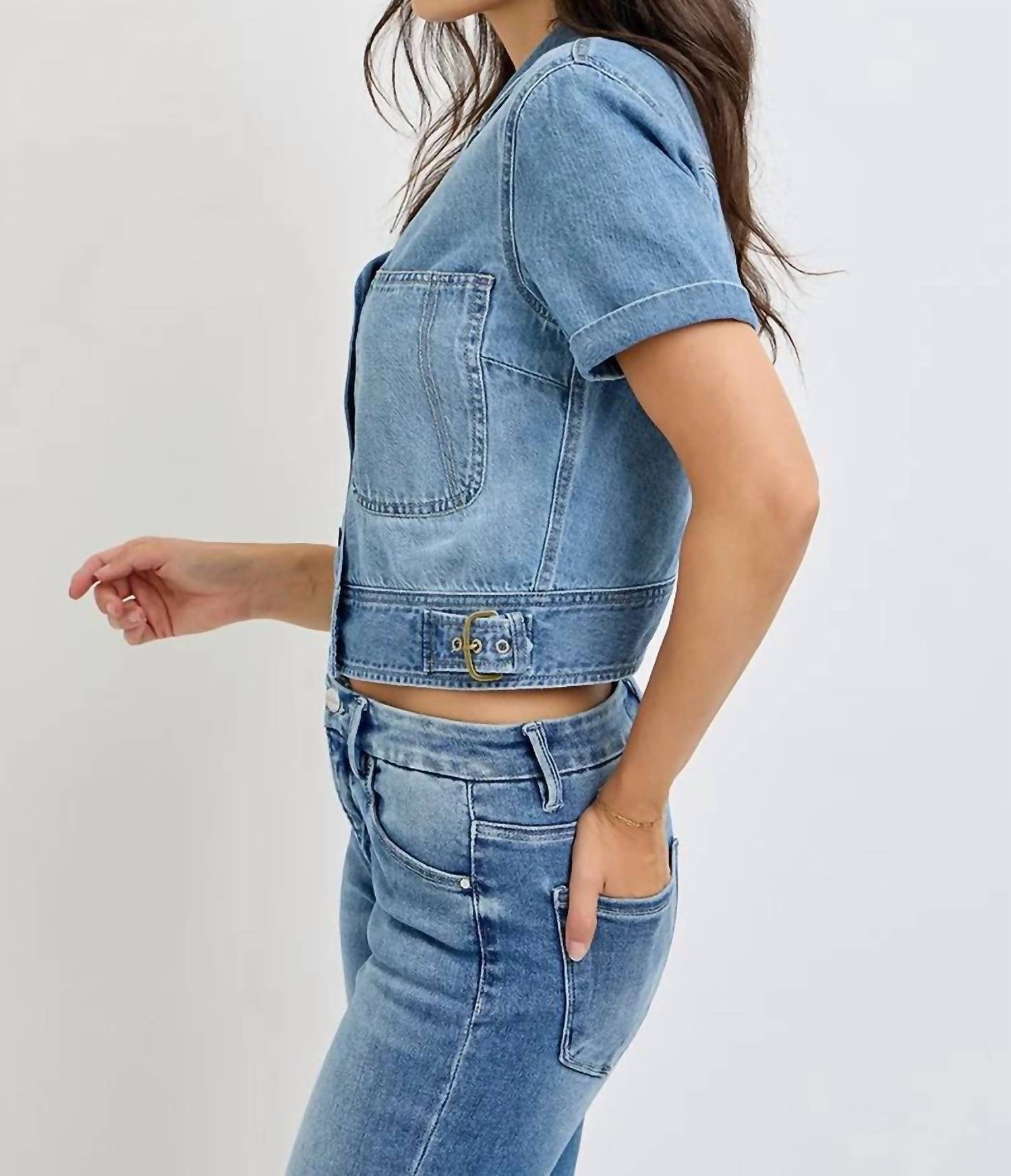 Risen - Shanda Short Sleeve Denim Jacket