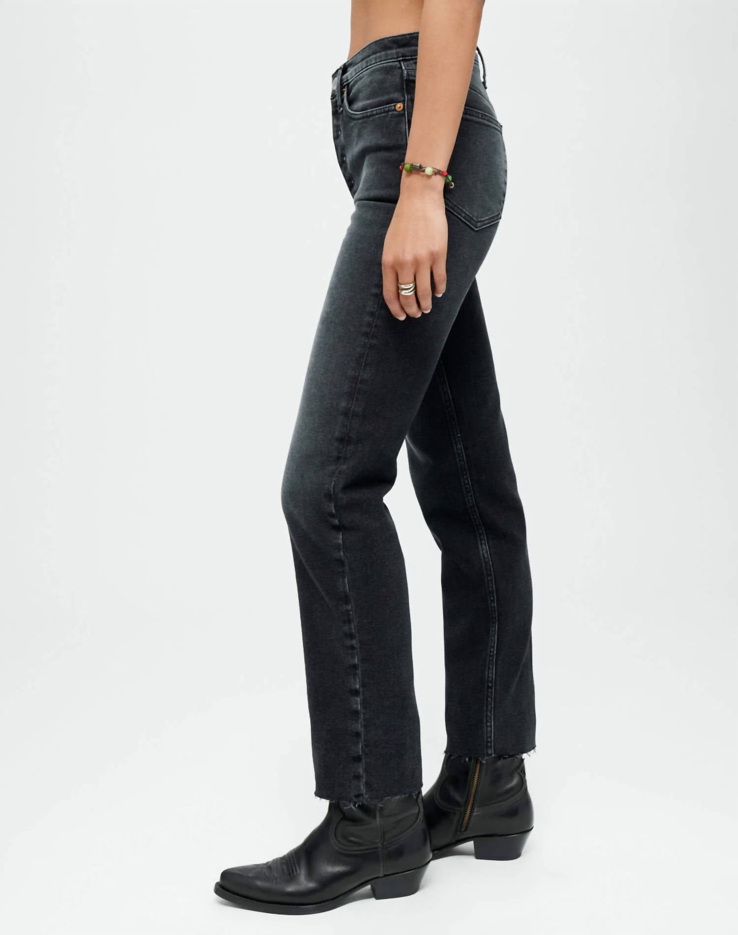 Re/Done - Comfort Stretch High Rise Stove Pipe Jeans