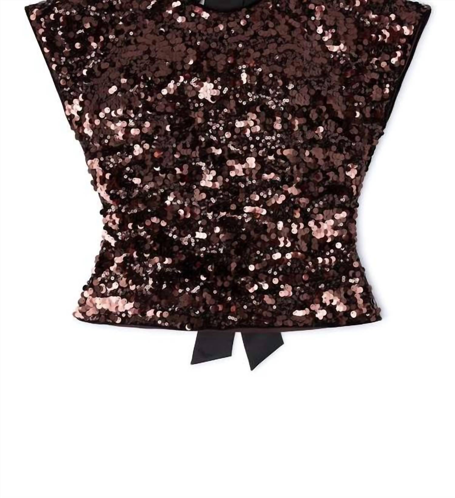 GANNI Velvet Sequins Top in demitasse - women's blouse - alternate view