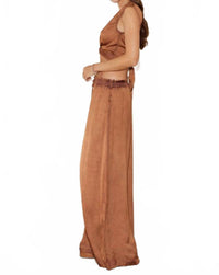Boteh - Lustre Tie Front Top Wide Leg Pants