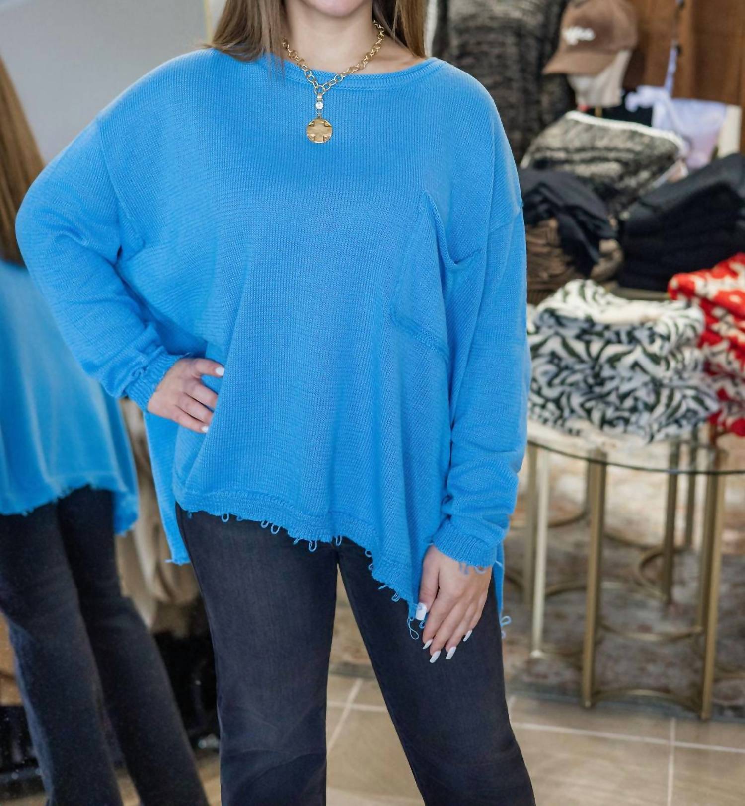 Easel - Makenzie Knitted Destructive Sweater