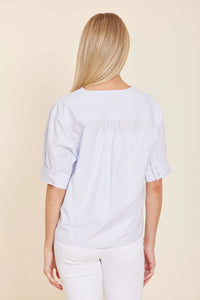 Dolce Cabo - Poplin V-Neck Stripe Top