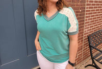 7Th Ray - Lainey Patchwork V-neck Top