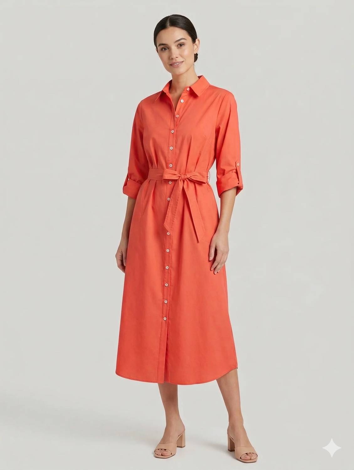 Finley - Quarter Sleeve Long Alex Shirtdress
