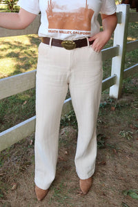 Mustard Seed - Straight Leg Herringbone Pant