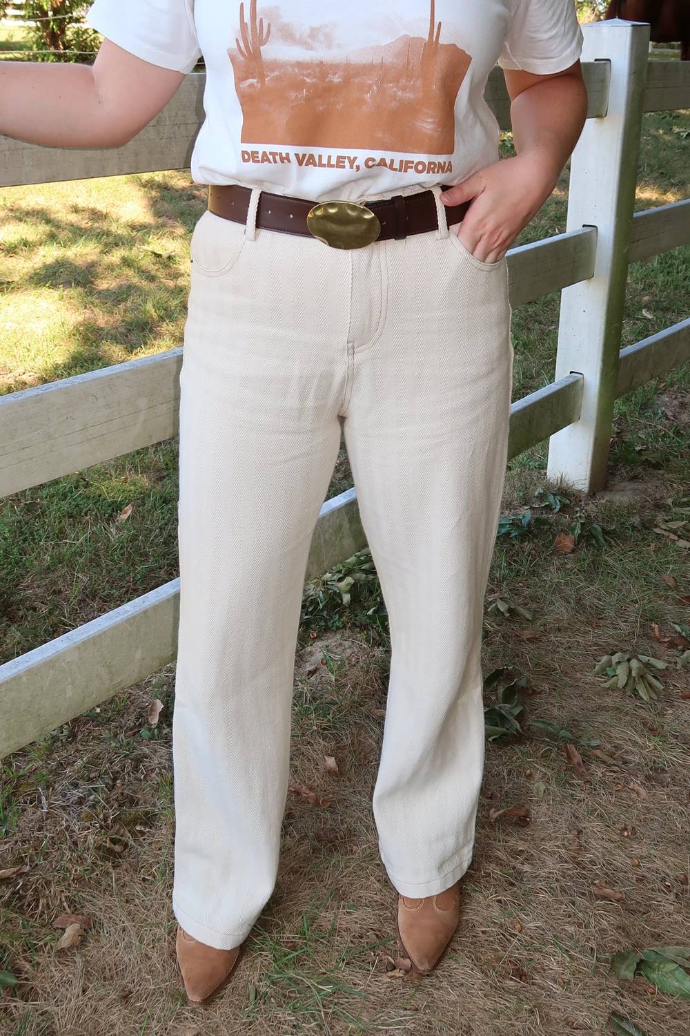 Mustard Seed - Straight Leg Herringbone Pant