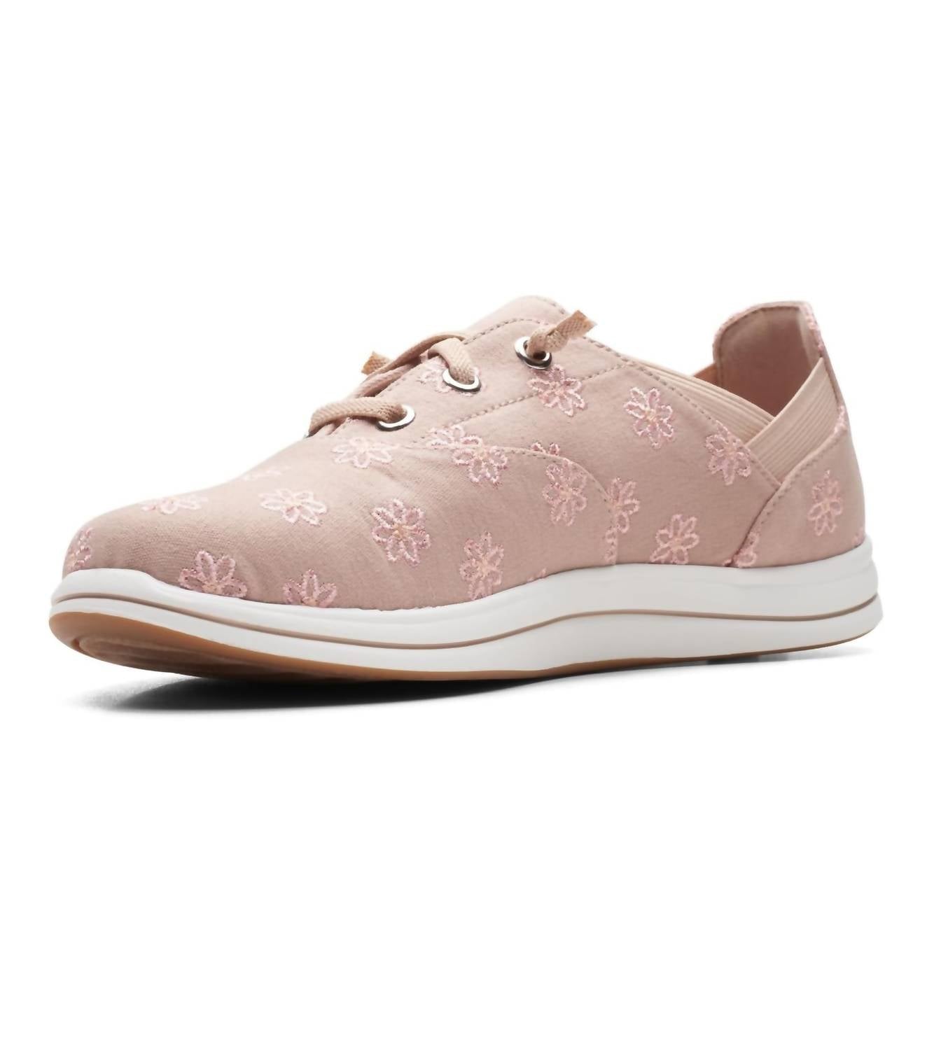 Clarks Women's Breeze Ave Sneaker in taupe interest - women's sneaker - detail view