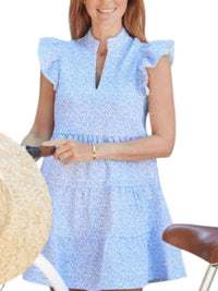 Sail To Sable - Animal Print Flutter Sleeve Dress