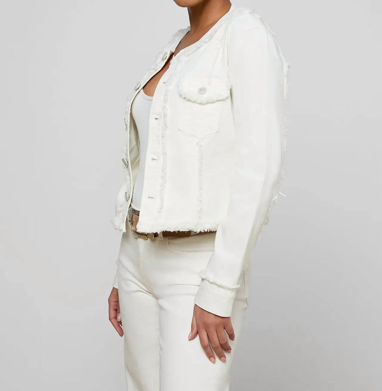 L'Agence - Yarin Collarless Fray Jacket