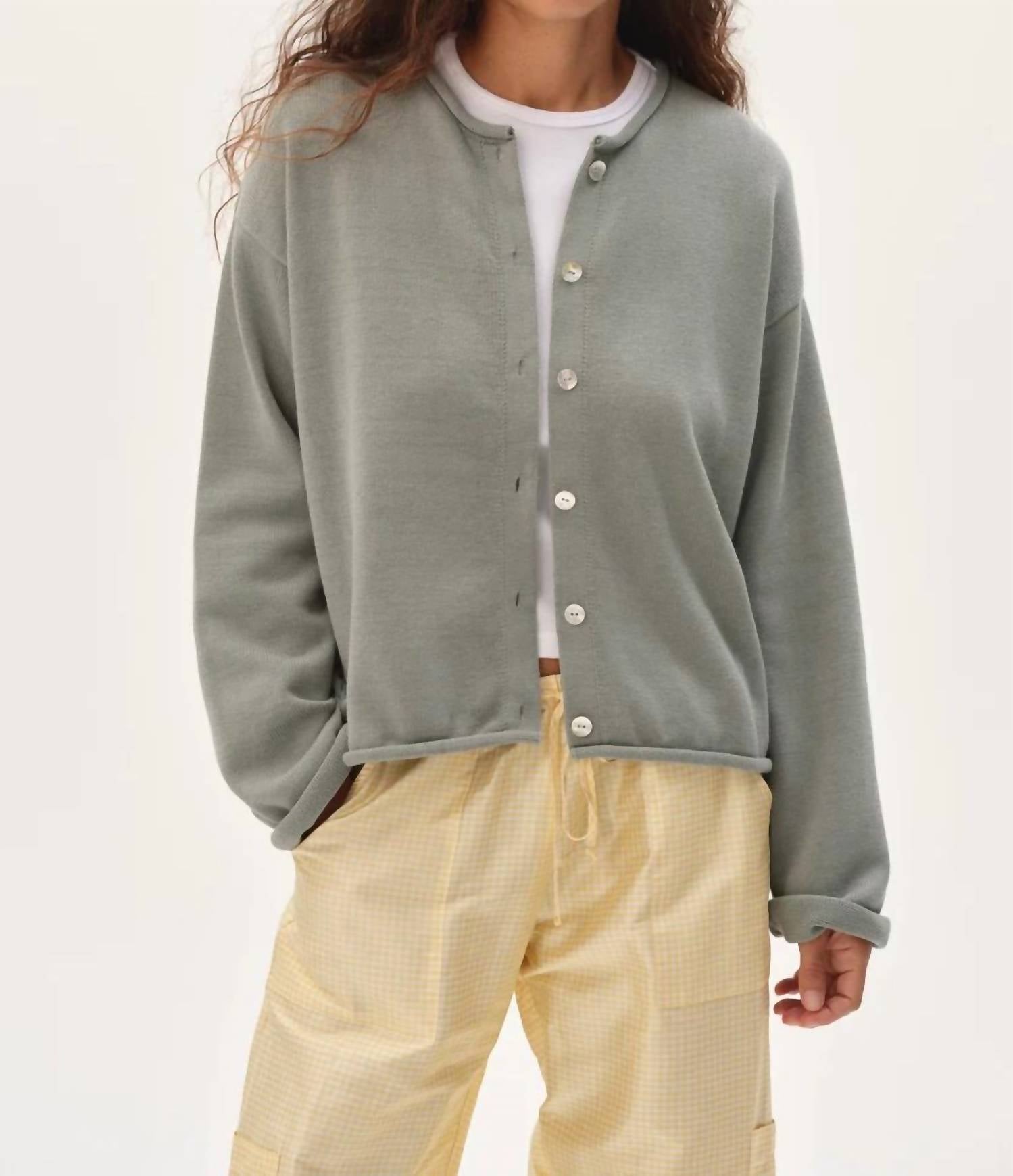 Donni. - Cotton Knit Roll Cardigan