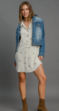Umgee - Short Sleeve Shirt Dress