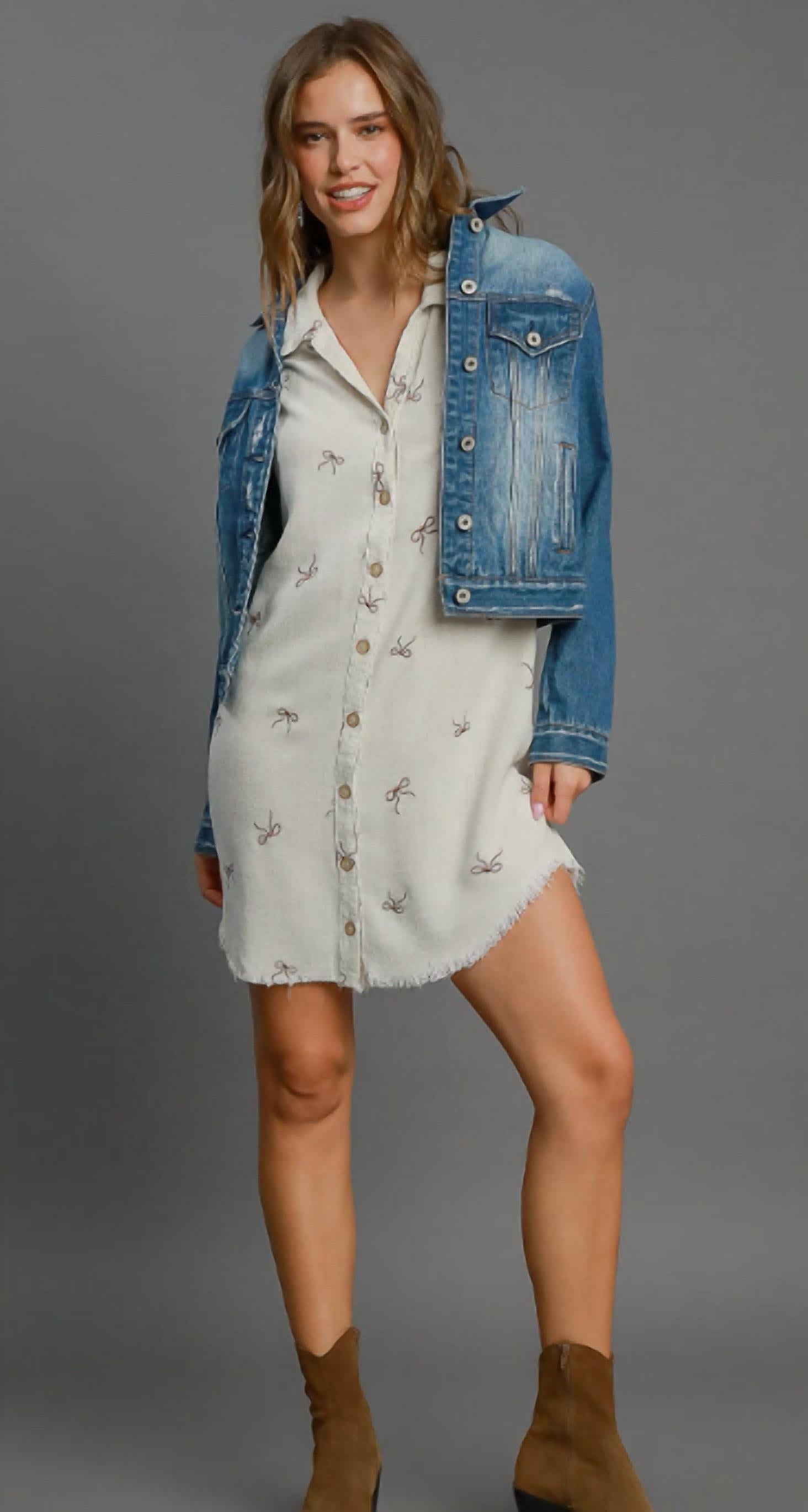 Umgee - Short Sleeve Shirt Dress