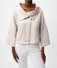 Joseph Ribkoff - Pleated Satin Boxy Jacket