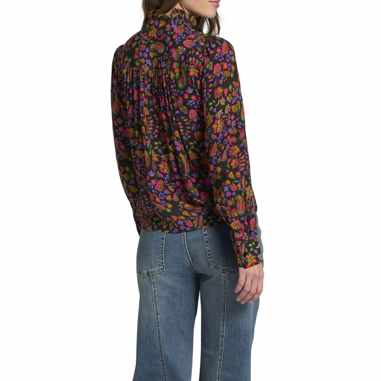 Apny - Ruffle Half Placket Blouse