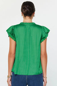Current Air - Double Flutter Short Sleeve Blouse