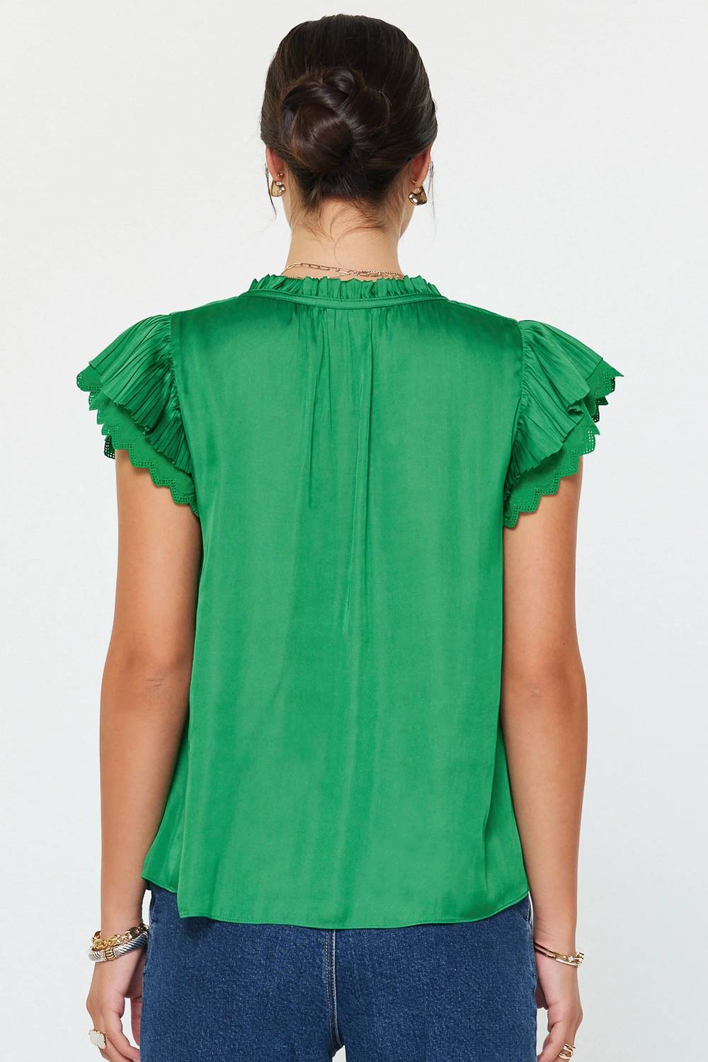 Current Air - Double Flutter Short Sleeve Blouse