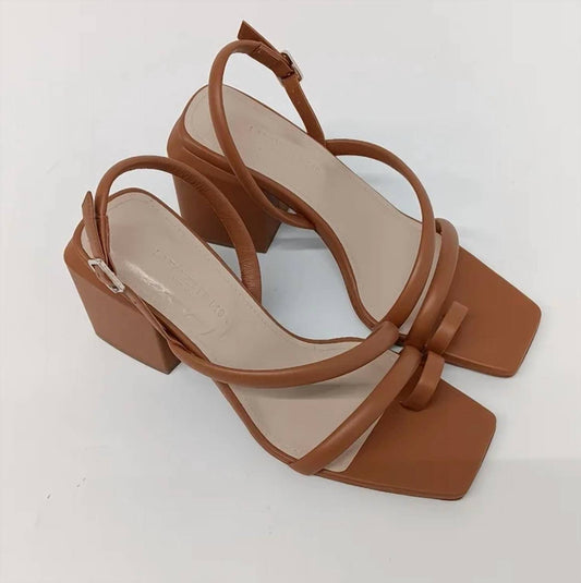 Lafayette 148 - Women's Calfskin Leather Heeled City Slingback Sandals